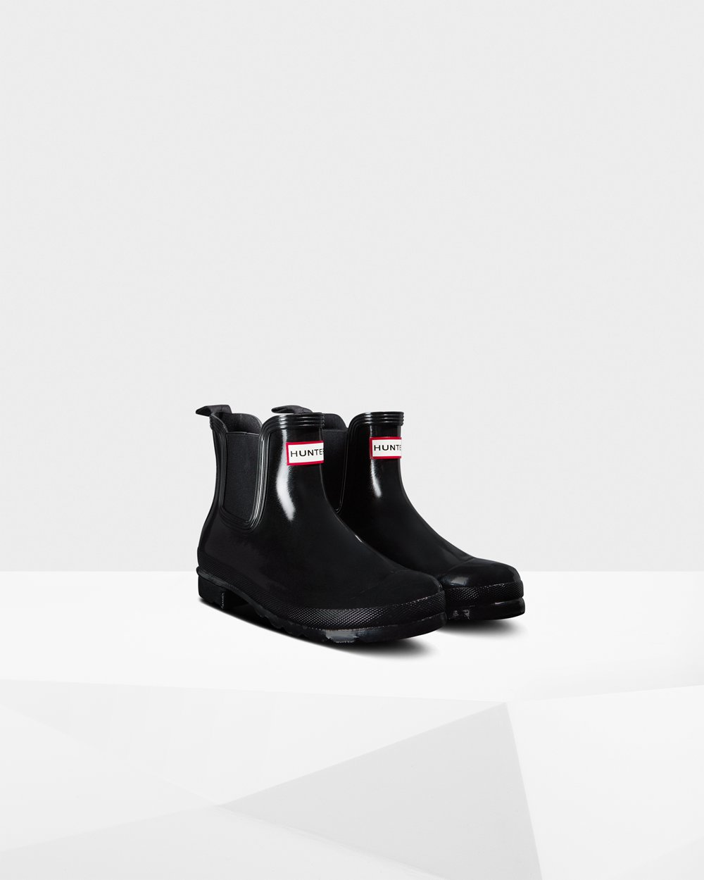 Chelsea Boots Dam - Hunter Original Gloss - Svarta - 301874-TSJ